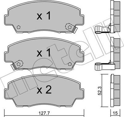 Metelli 22-0283-0 - Гальмівні колодки, дискові гальма autozip.com.ua