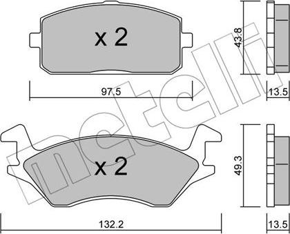 Metelli 22-0234-0 - Гальмівні колодки, дискові гальма autozip.com.ua