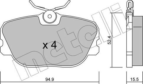 Metelli 22-0235-0 - Гальмівні колодки, дискові гальма autozip.com.ua