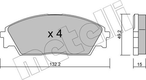 Metelli 22-0236-0 - Гальмівні колодки, дискові гальма autozip.com.ua