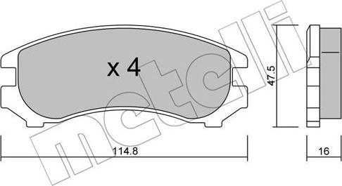 Metelli 22-0230-0 - Гальмівні колодки, дискові гальма autozip.com.ua