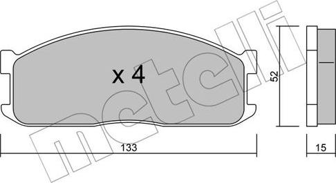 Metelli 22-0232-0 - Гальмівні колодки, дискові гальма autozip.com.ua