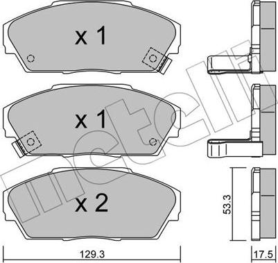 Metelli 22-0225-0 - Гальмівні колодки, дискові гальма autozip.com.ua