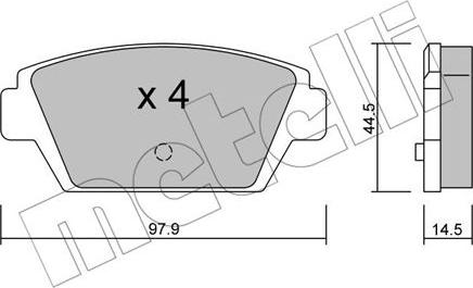 Metelli 22-0226-0 - Гальмівні колодки, дискові гальма autozip.com.ua