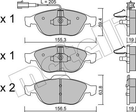 Metelli 22-0220-1 - Гальмівні колодки, дискові гальма autozip.com.ua