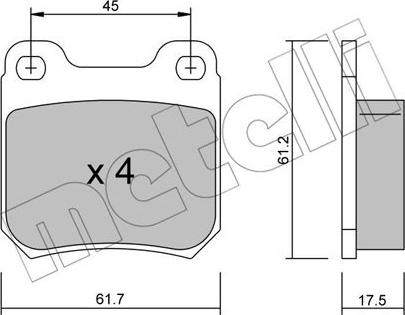 Metelli 22-0275-1 - Гальмівні колодки, дискові гальма autozip.com.ua