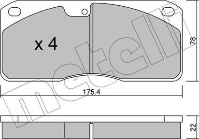 Metelli 22-0270-0 - Гальмівні колодки, дискові гальма autozip.com.ua