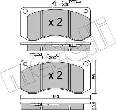 Metelli 22-0272-0 - Гальмівні колодки, дискові гальма autozip.com.ua