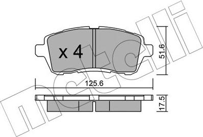 Metelli 22-0793-2 - Гальмівні колодки, дискові гальма autozip.com.ua