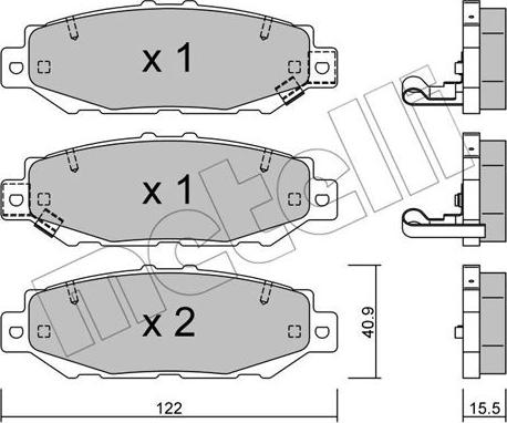 Metelli 22-0759-0 - Гальмівні колодки, дискові гальма autozip.com.ua