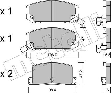 Metelli 22-0754-0 - Гальмівні колодки, дискові гальма autozip.com.ua