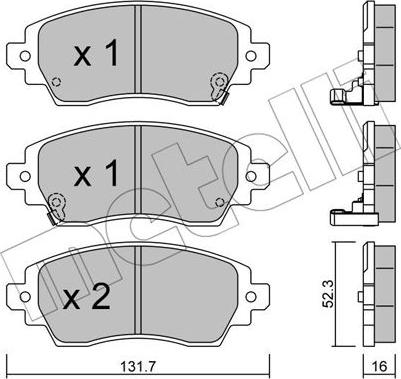 Metelli 22-0750-0 - Гальмівні колодки, дискові гальма autozip.com.ua