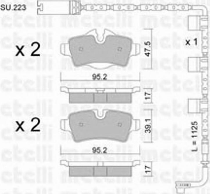 Metelli 2207690K - Гальмівні колодки, дискові гальма autozip.com.ua