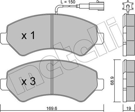 Metelli 22-0709-0 - Гальмівні колодки, дискові гальма autozip.com.ua