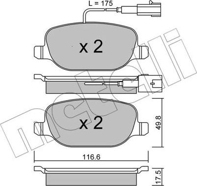 Metelli 22-0704-1 - Гальмівні колодки, дискові гальма autozip.com.ua