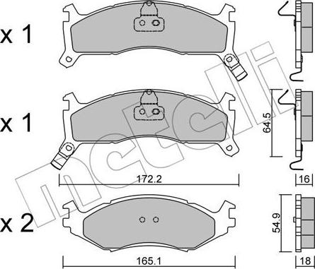 Metelli 22-0714-0 - Гальмівні колодки, дискові гальма autozip.com.ua