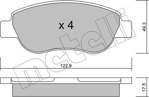 Metelli 22-0781-0 - Гальмівні колодки, дискові гальма autozip.com.ua