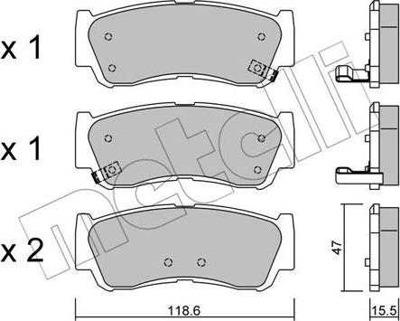 Metelli 22-0788-0 - Гальмівні колодки, дискові гальма autozip.com.ua