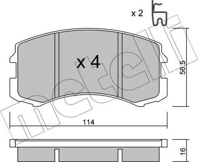 Metelli 22-0736-0 - Гальмівні колодки, дискові гальма autozip.com.ua