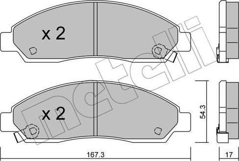 Metelli 22-0731-0 - Гальмівні колодки, дискові гальма autozip.com.ua