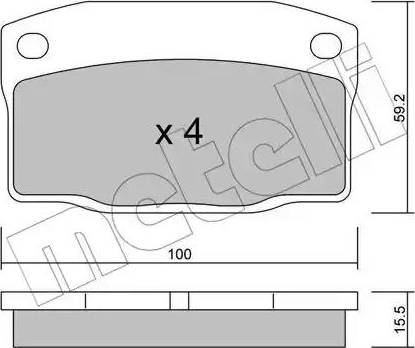 Metelli 22-0726-0 - Гальмівні колодки, дискові гальма autozip.com.ua