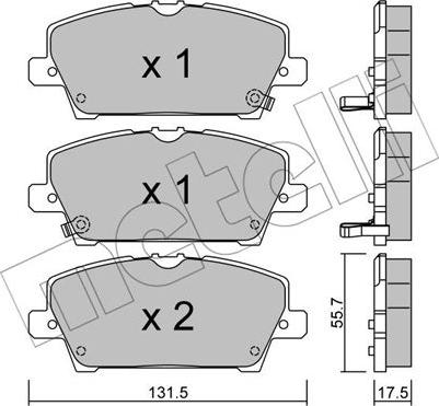 Metelli 22-0728-0 - Гальмівні колодки, дискові гальма autozip.com.ua