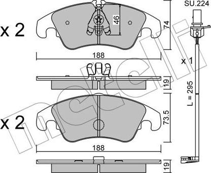 Metelli 22-0775-4K - Гальмівні колодки, дискові гальма autozip.com.ua