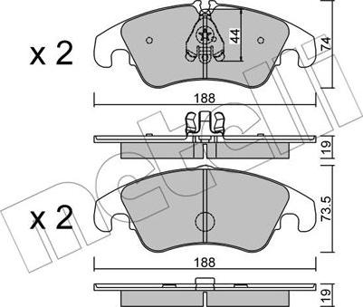 Metelli 22-0775-0 - Гальмівні колодки, дискові гальма autozip.com.ua