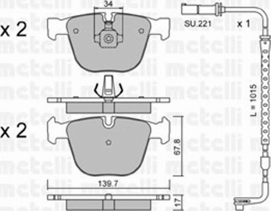 Metelli 2207733K - Гальмівні колодки, дискові гальма autozip.com.ua