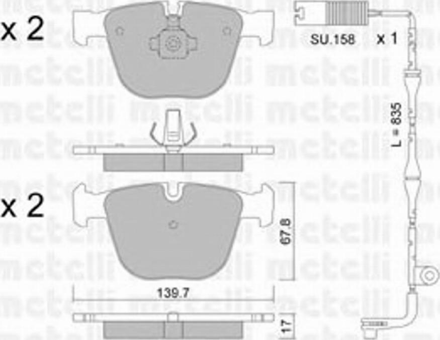 Metelli 2207732K - Гальмівні колодки, дискові гальма autozip.com.ua