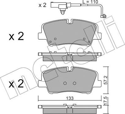 Metelli 22-1095-1 - Гальмівні колодки, дискові гальма autozip.com.ua