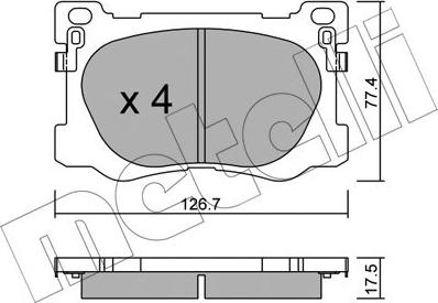 Metelli 22-1093-0 - Гальмівні колодки, дискові гальма autozip.com.ua