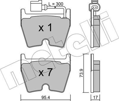 Metelli 22-1043-1 - Гальмівні колодки, дискові гальма autozip.com.ua