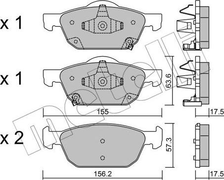 Metelli 22-1009-0 - Гальмівні колодки, дискові гальма autozip.com.ua