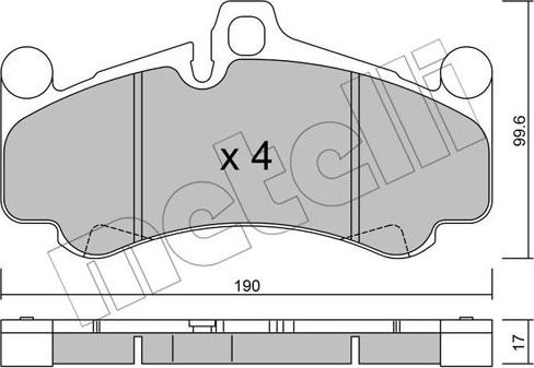 Metelli 22-1004-0 - Гальмівні колодки, дискові гальма autozip.com.ua