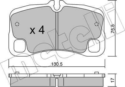 Metelli 22-1005-0 - Гальмівні колодки, дискові гальма autozip.com.ua