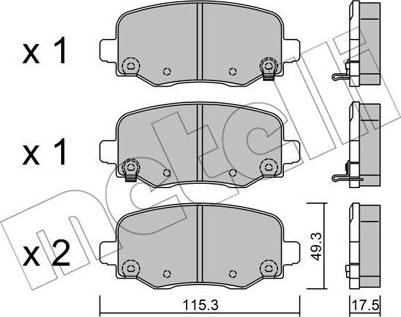 Metelli 22-1002-1 - Гальмівні колодки, дискові гальма autozip.com.ua