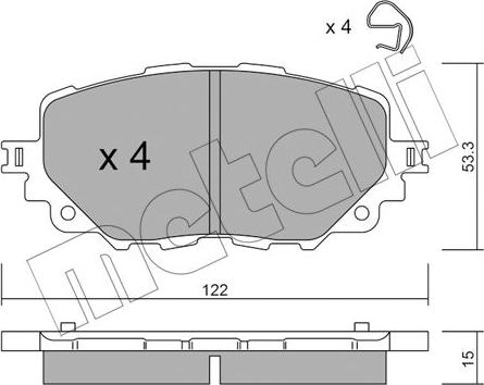 Metelli 22-1086-0 - Гальмівні колодки, дискові гальма autozip.com.ua