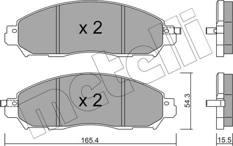 Metelli 22-1081-1 - Гальмівні колодки, дискові гальма autozip.com.ua