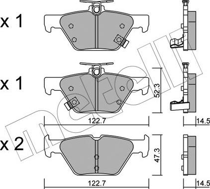 Metelli 22-1087-0 - Гальмівні колодки, дискові гальма autozip.com.ua