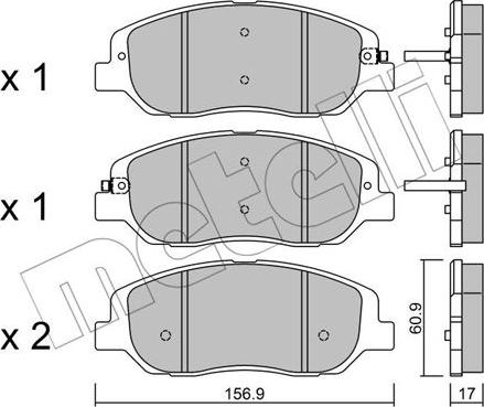 Metelli 22-1031-0 - Гальмівні колодки, дискові гальма autozip.com.ua