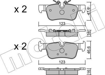 Metelli 22-1038-0 - Гальмівні колодки, дискові гальма autozip.com.ua