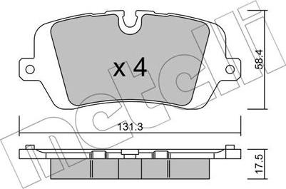 Metelli 22-1025-0 - Гальмівні колодки, дискові гальма autozip.com.ua