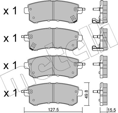 Metelli 22-1155-0 - Гальмівні колодки, дискові гальма autozip.com.ua