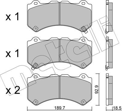 Metelli 22-1156-0 - Гальмівні колодки, дискові гальма autozip.com.ua