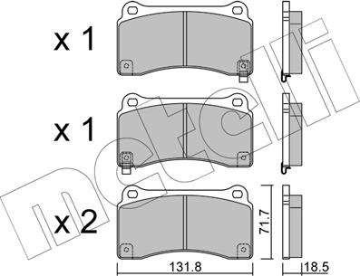 Metelli 22-1157-0 - Гальмівні колодки, дискові гальма autozip.com.ua