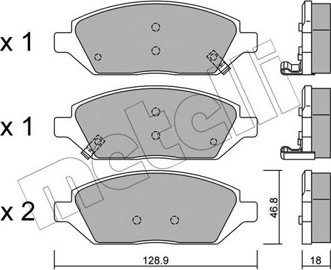 Metelli 22-1113-0 - Гальмівні колодки, дискові гальма autozip.com.ua