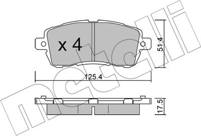 Metelli 22-1185-0 - Гальмівні колодки, дискові гальма autozip.com.ua