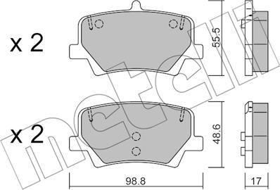 Metelli 22-1187-0 - Гальмівні колодки, дискові гальма autozip.com.ua