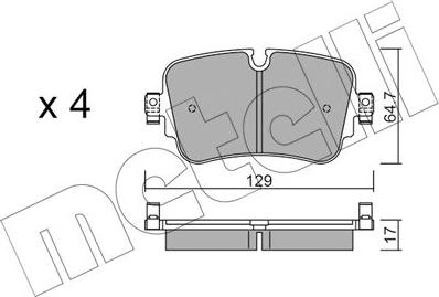 Metelli 22-1130-0 - Гальмівні колодки, дискові гальма autozip.com.ua